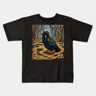 watercolor swamp crow Kids T-Shirt